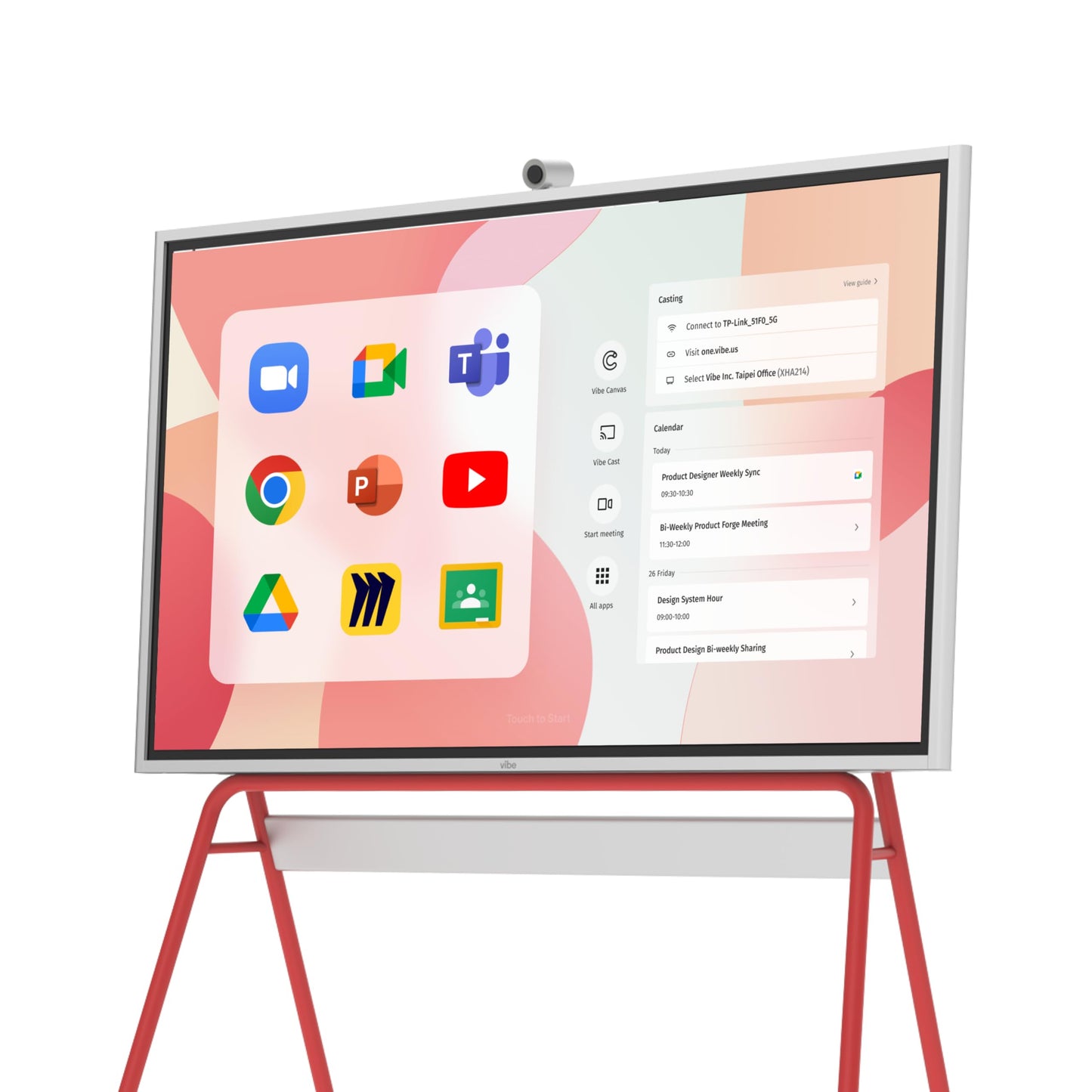 Vibe S1 4K UHD Smart Board, 55 Inch Digital Whiteboard for Office and Classroom, Chrome OS and 250+ Free Apps, Electronic Presentation Meeting Device for Hybrid Work, Interactive Touchscreen Display