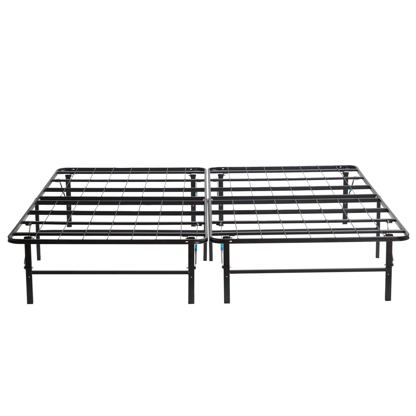 Nestl Foldable King Size Bed Frame, Platform Bed, Steel, Easy Tool Free Assembly, 14 Inches High, King, Black