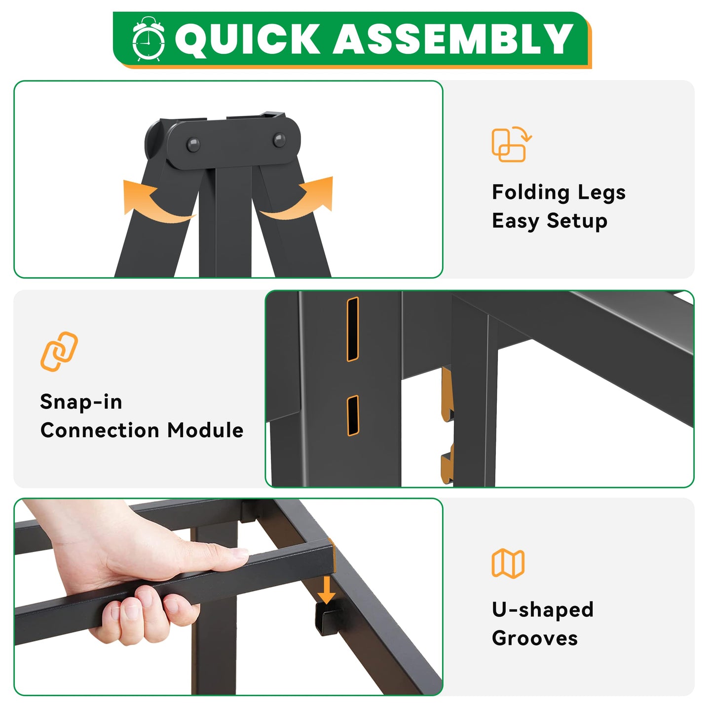 Anyroom 14 Inch Full Size Bed Frames, Heavy Duty Metal Platform 3500 lbs Capacity, No Box Spring Needed, 6 Mattress Slide Stopper, Headboard Holes, Noise-Free, Easy Assembly
