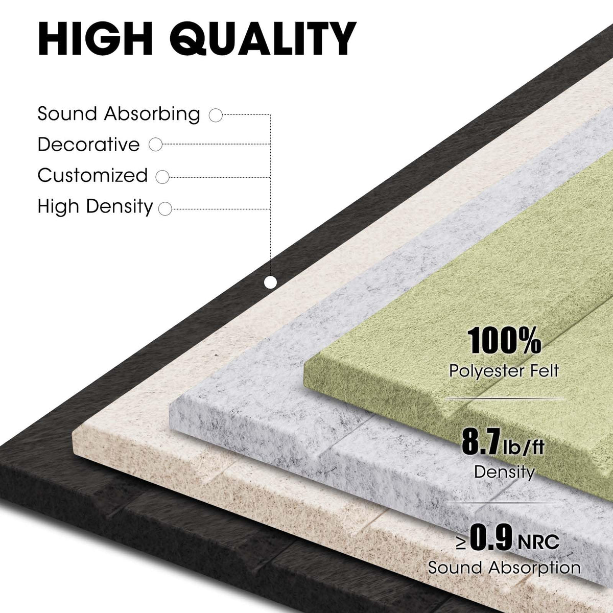 Large Cork Board for Walls 59" x 36",15 Pack 12"X12"Felt Bulletin Board Tiles with 120 Adhesive Tabs,Cork Board Alternative for Office Decor, Push Pin Board Wall Organizer-Sage Green
