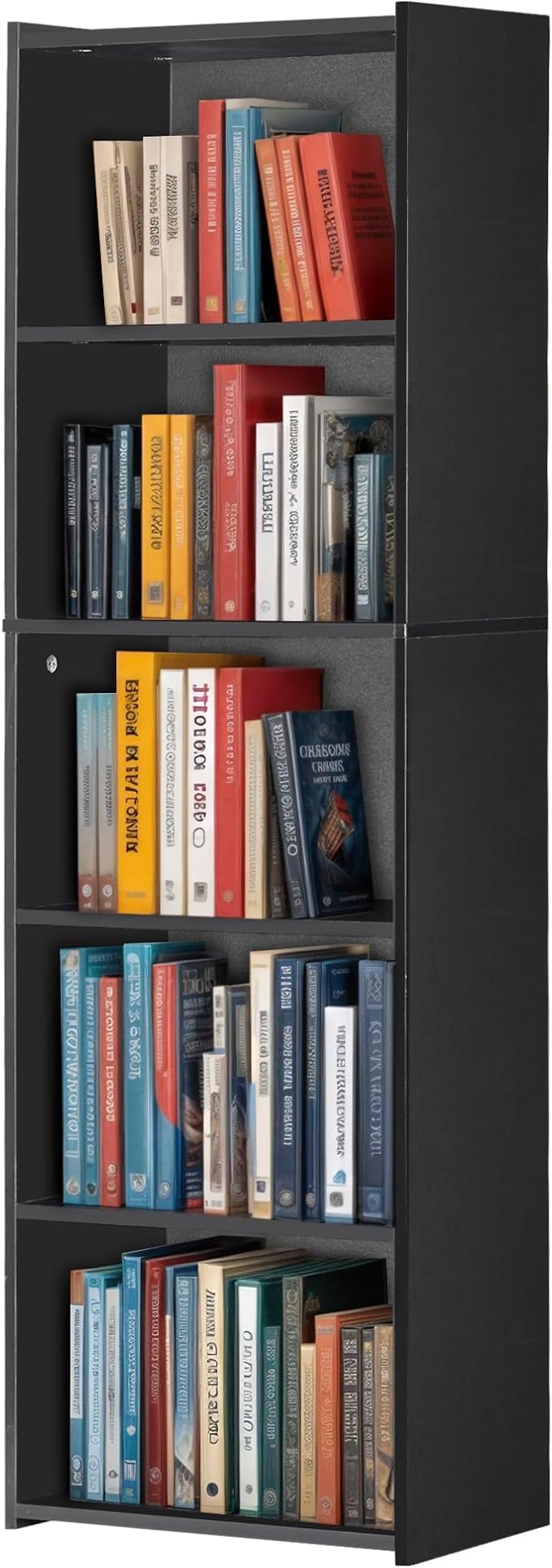 5 Tier Open Bookshelf, 52 Inch Bookcase Storage Rack