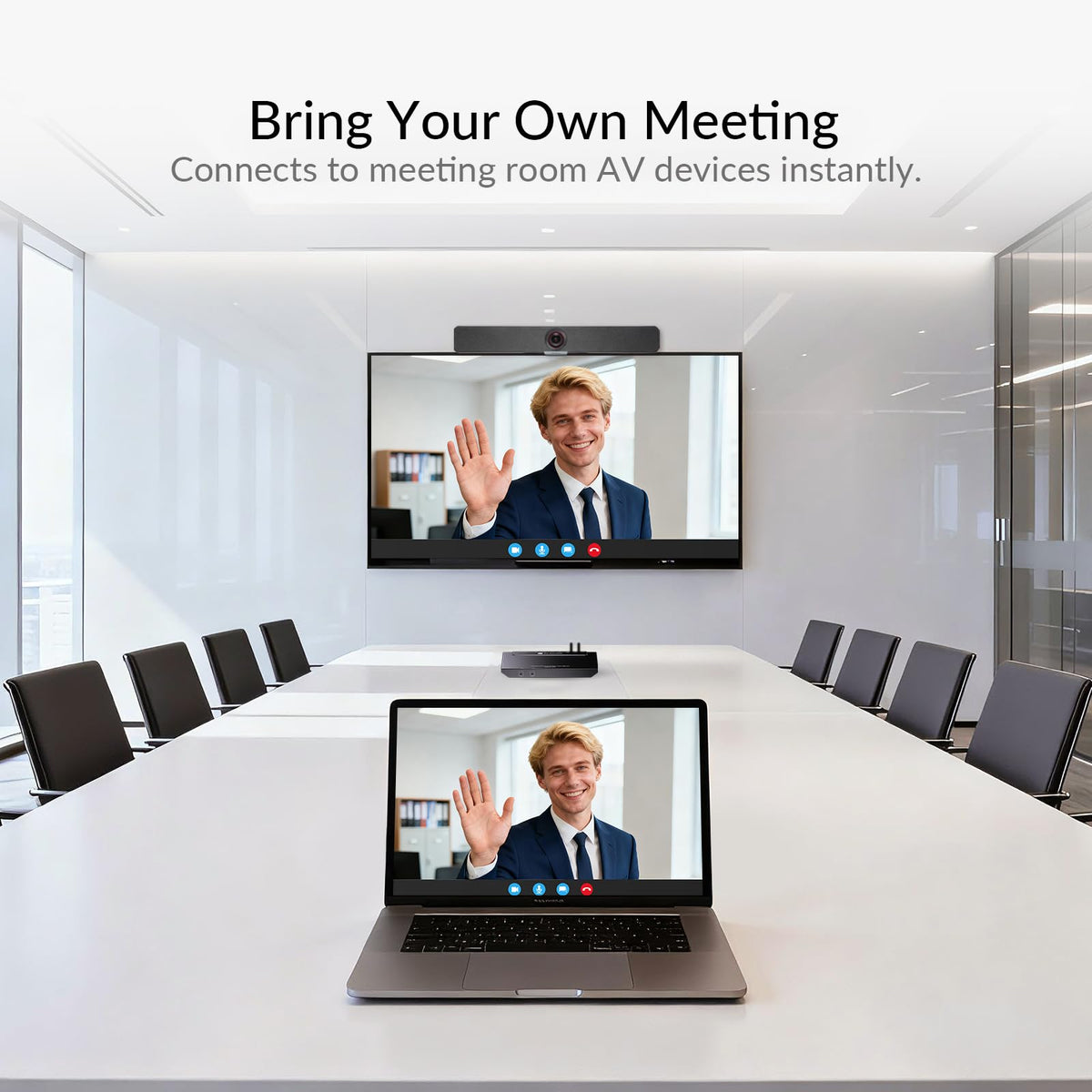 AV Access Conference Docking Station for Meeting Room, 4K Presentation Switch System Screen Mirroring, HDMI & USB C 4K Input, Hybrid Conference System, 3 USB 3.0 Ports for Webcam and Speakerphone