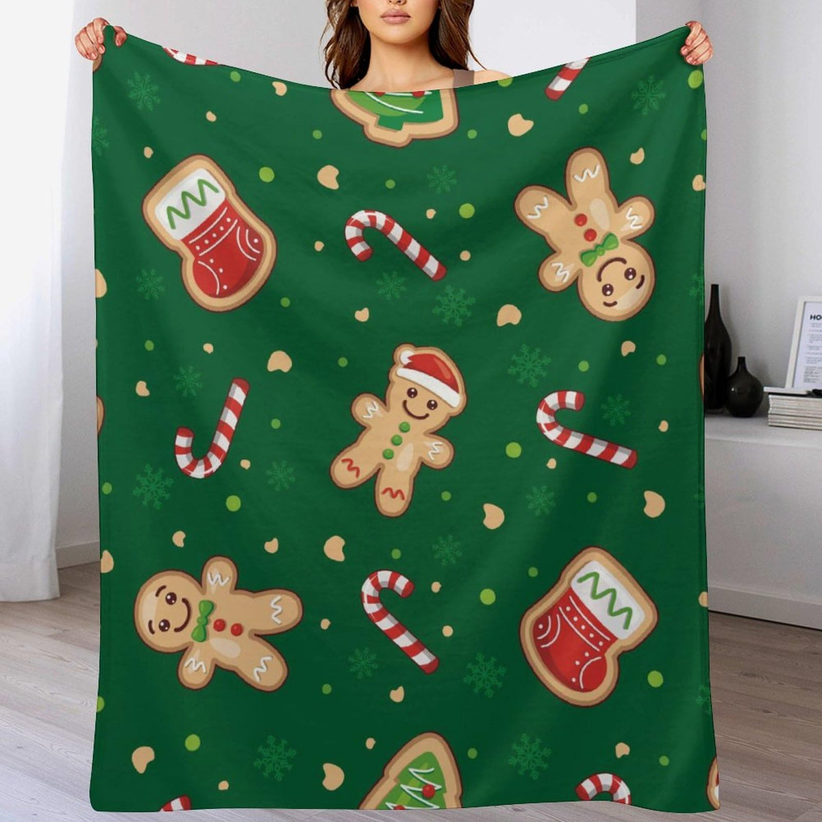 Christmas Printed Blanket Super Soft Flannel Fleece Cozy Blankets for Bed,Sofa,Couch,Gifts for Women Men,Camping and Travel Warm Fuzzy Blanket for All Season (Christmas Stockings, 50" x60)