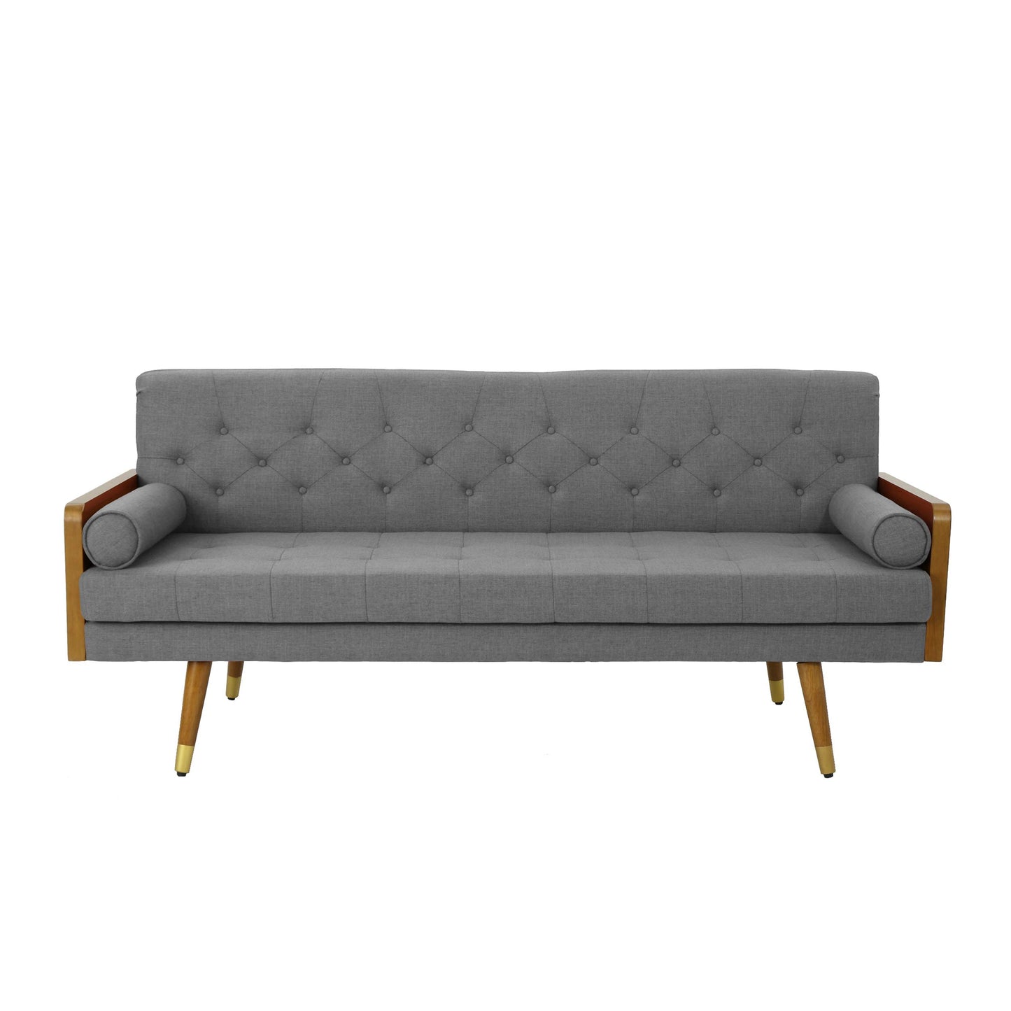 Christopher Knight Home GDFStudio Christopher Knight Home Aidan Mid Century Modern Tufted Fabric Sofa, Gray