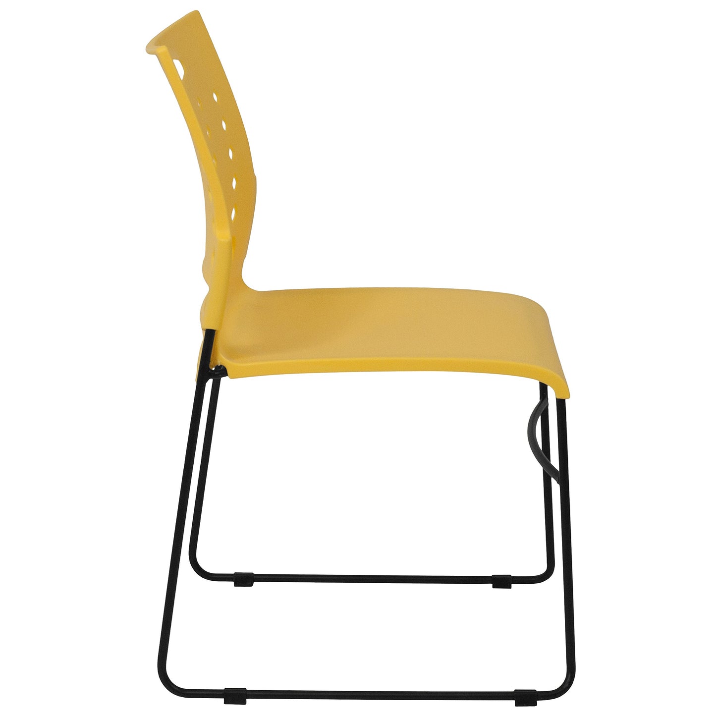 Flash Furniture 5 Pack HERCULES Series 881 lb. Capacity Yellow Sled Base Stack Chair with Air-Vent Back