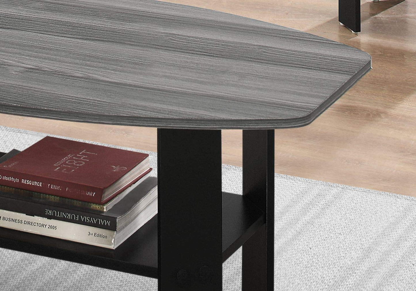 Offex 3 Piece Living Room Table Set with Grey Top - Black