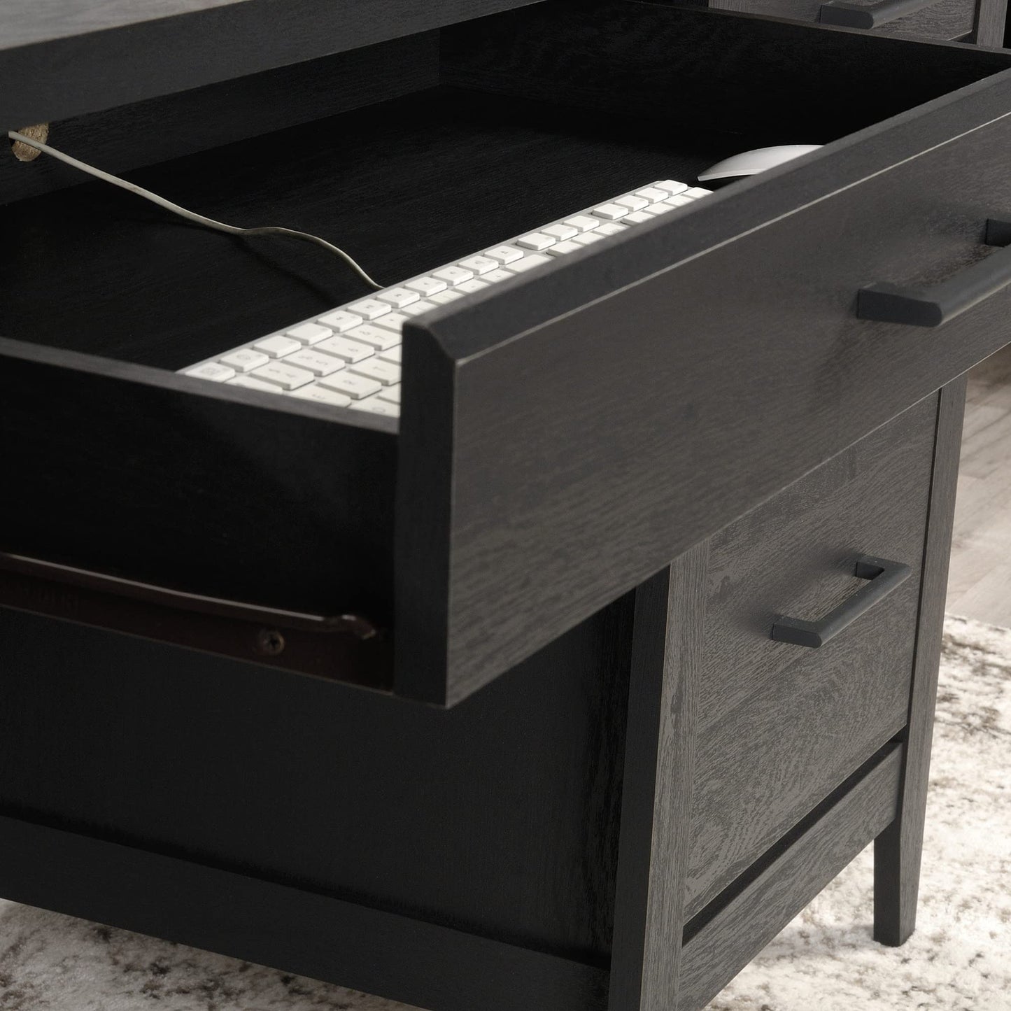 Sauder® Summit Station 66"W Executive Computer Desk, Raven Oak