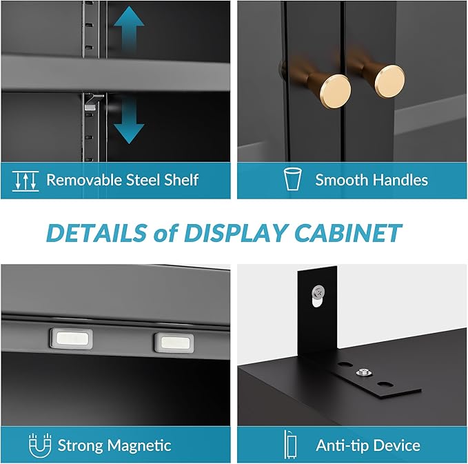 6-Tier Glass Display Cabinet