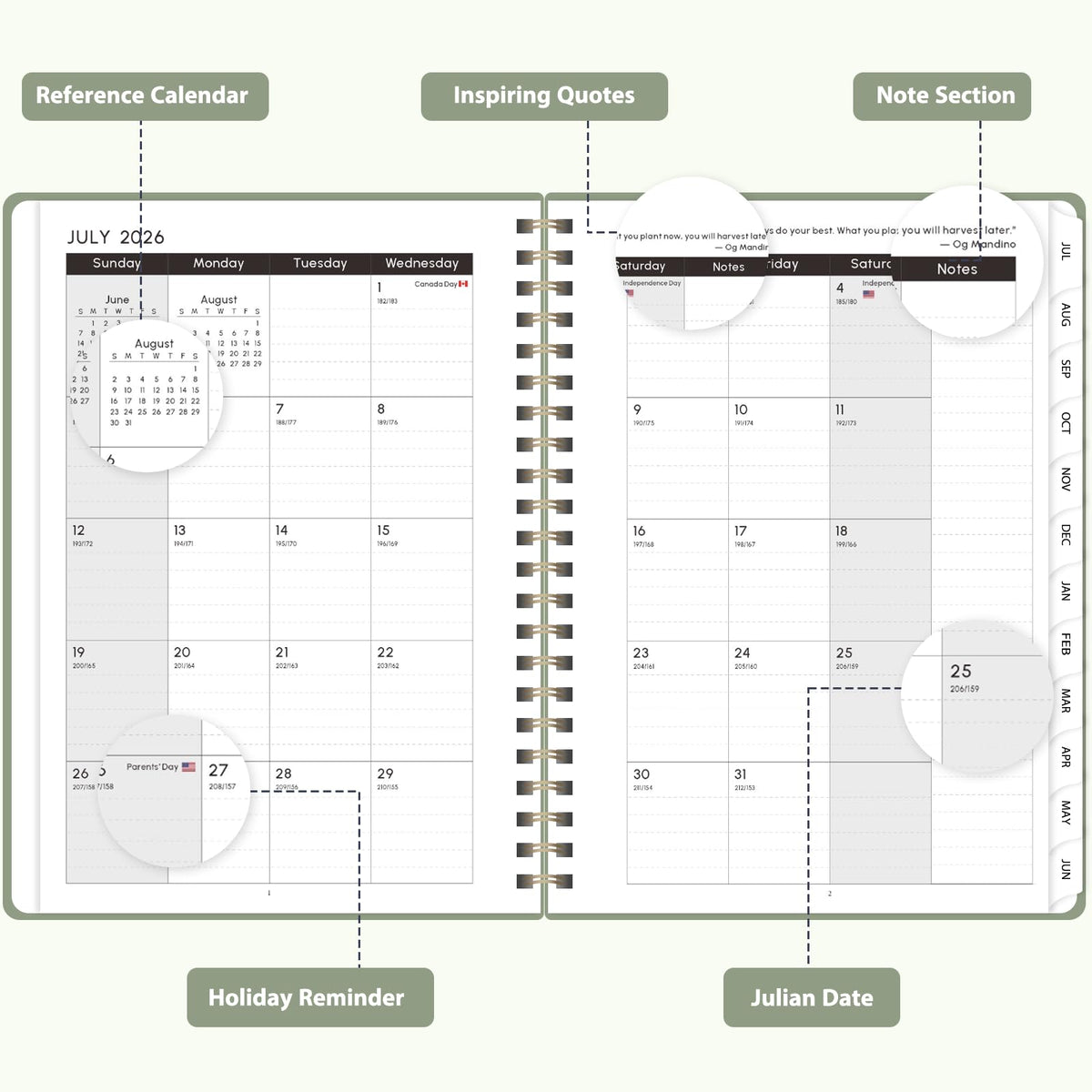 Planner 2026-2027, Weekly and Monthly Academic Planner, July 2026 - June 2027, Hardcover Calendar Agenda Book for School Year Planning, School Supplies for Teacher and Student, Letter Size(8.5'' x 11'')