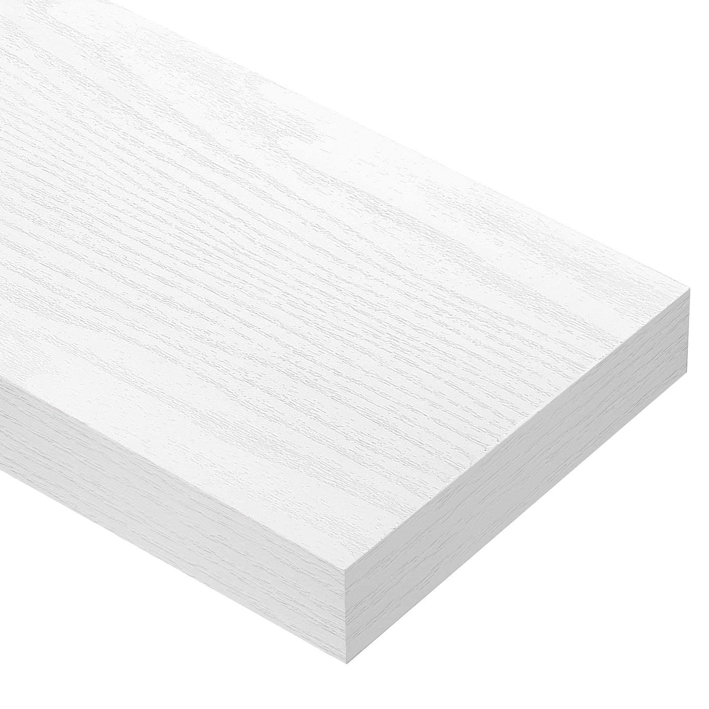QEEIG Bathroom Floating Shelves for Wall - 15.7" Wall Mounted Shelf Over Toilet Farmhouse Home Decor Display Bookshelf Small 15.7 x 6.7 inch Set of 2, White (008-40W)