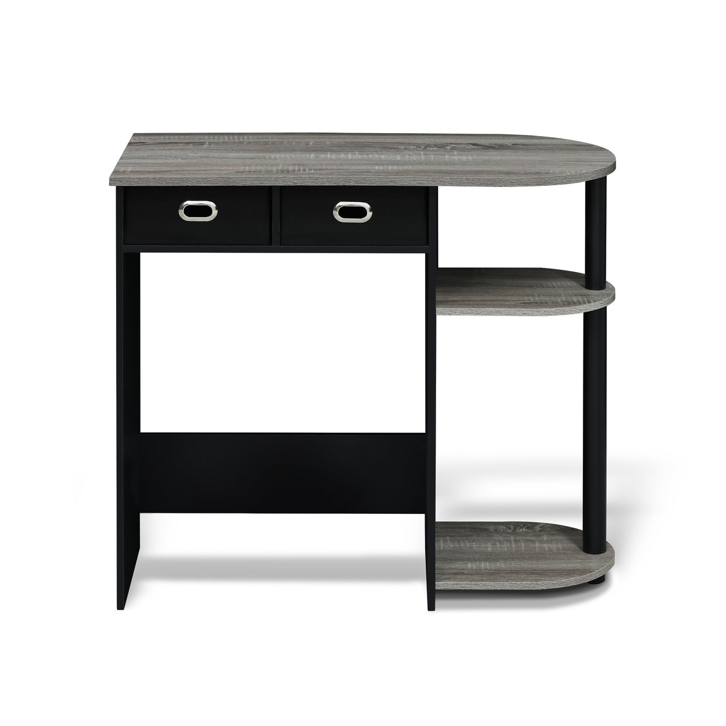Furinno GO GREEN Desk, 31.5" Wide Gaming Desk with 2 Side Shelves and Storage Bins, Computer Desk, Office Desk for Home Office, Study Room, Dorm, Bedroom, French Oak