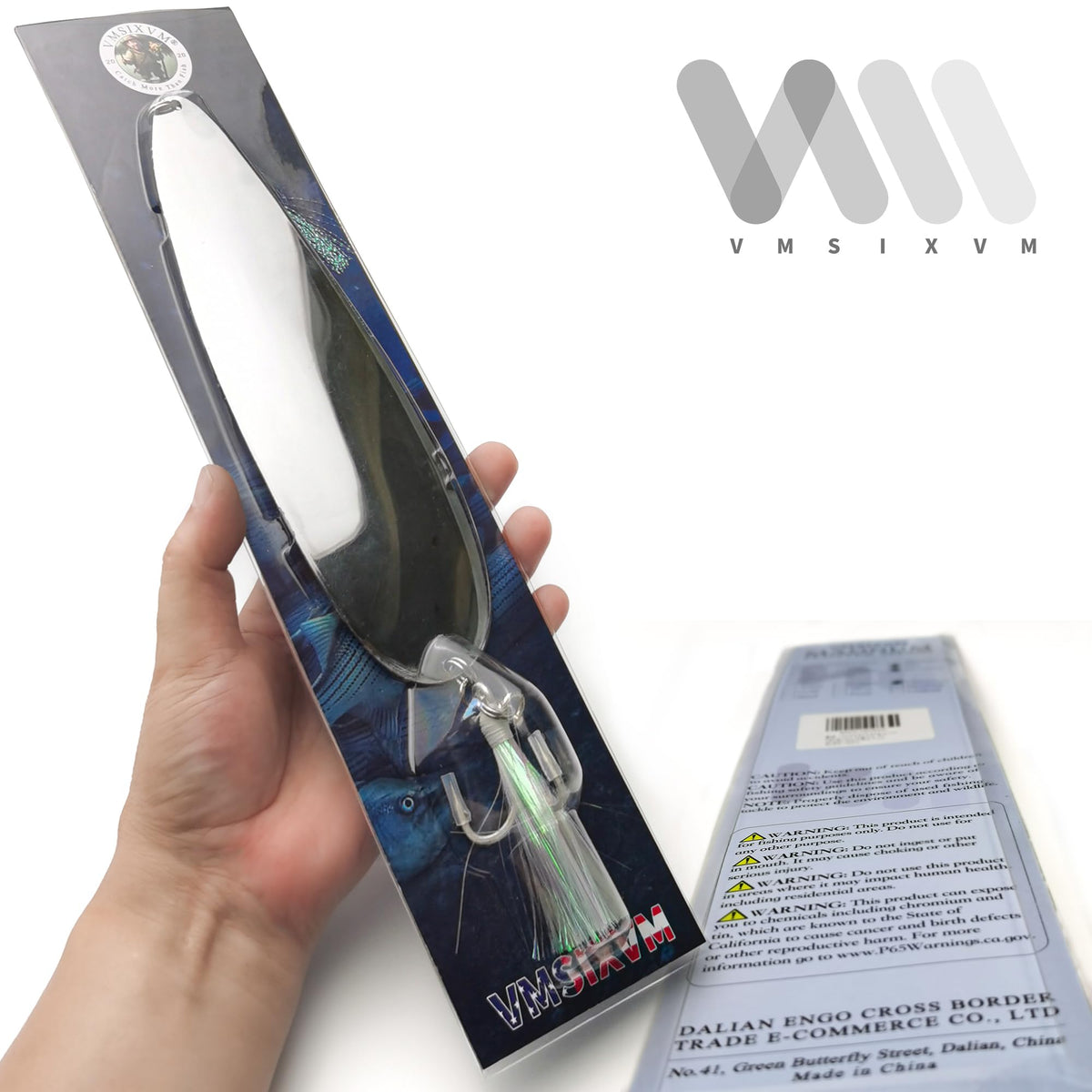 VMSIXVM Magnum Flutter Spoon Deep Sea Jigging Fishing Lures, 8-9 Inch Large Hard Metal Sinking Trolling Casting Striper Fishing Spoon Baits for Striped Bass, Salmon, Walleye, Saltwater, Freshwater