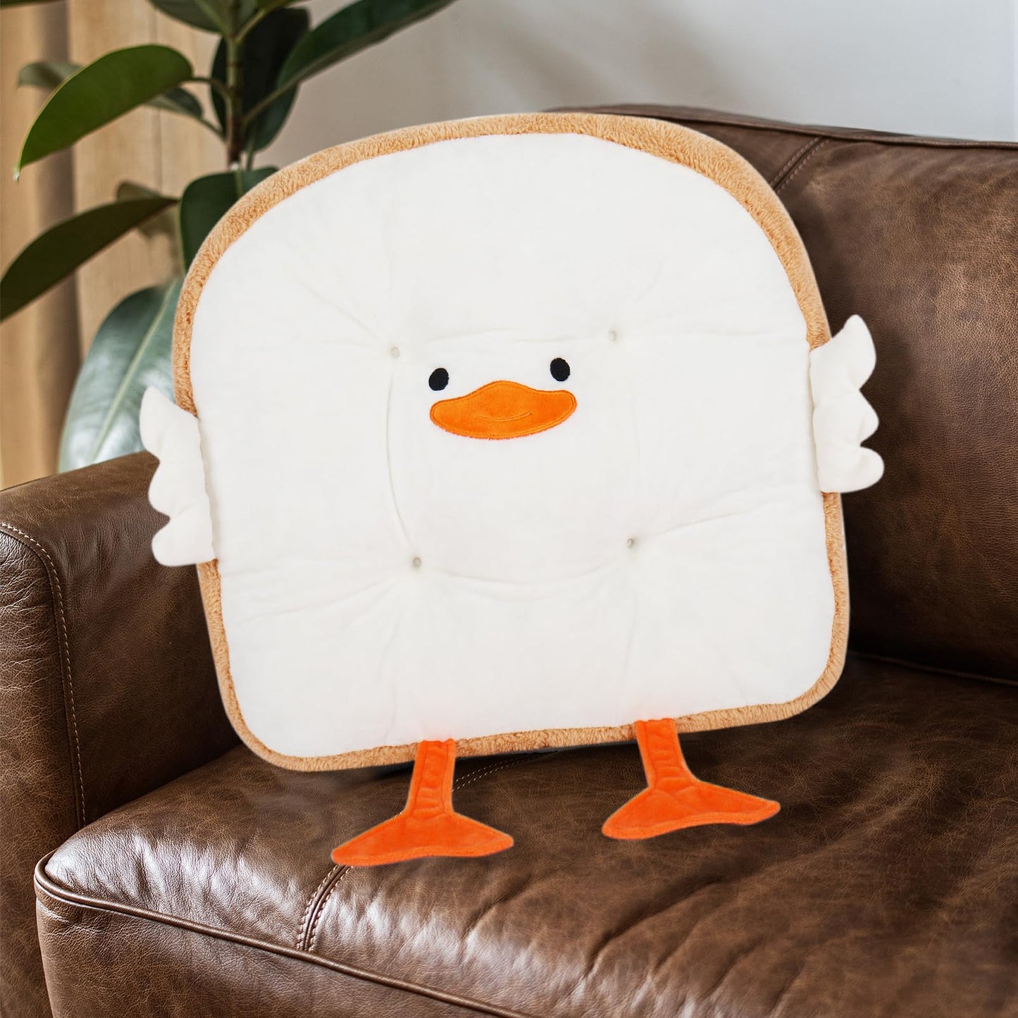JarThenaAMCS 2 Pcs Goose Seat Cushion Cute Toast Bread Plush Cushion Cotton for Office Dorm Bedroom Chair Car Sofa Birthday