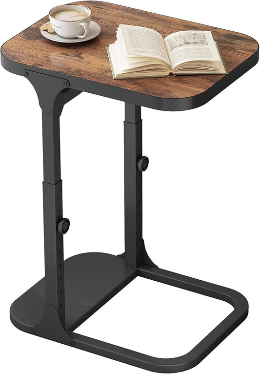 Kitstorack Ultra Stable & Durable End Table, Ajustable Height C Shaped Side