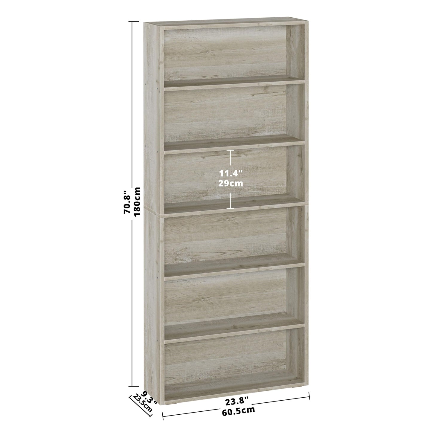 IRONCK Bookshelves and Bookcases Floor Standing 6 Tiers Display Storage Shelves 70 in Tall Bookcase Home Decor Furniture for Home Office, Living Room, Bed Room