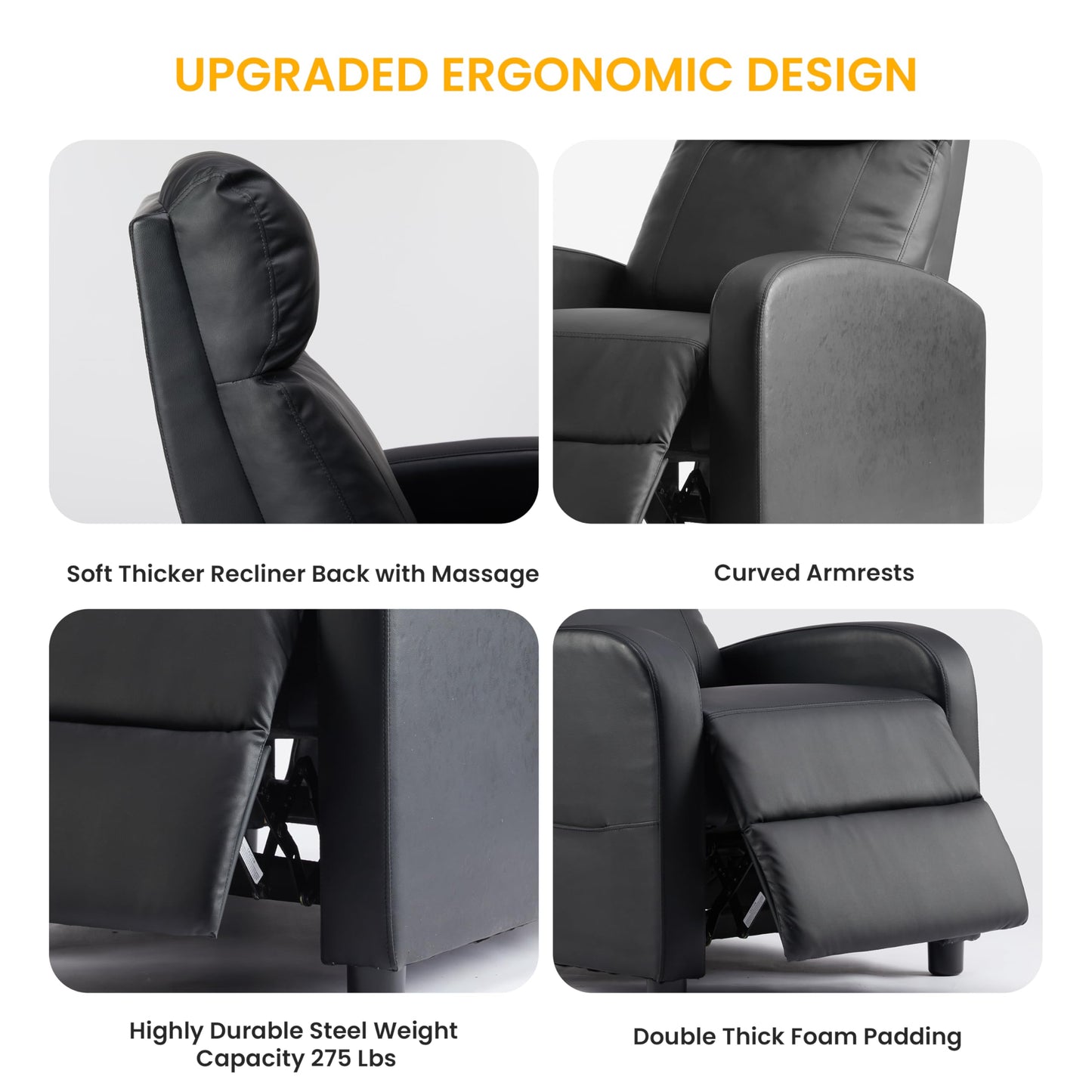 HealSmart Modern Accent Armchair, Cozy Upholstered Lounge Seat with Backrest, Stylish Leisure Chair for Living Room, Bedroom, Reading Nook & Reception Area, Gray