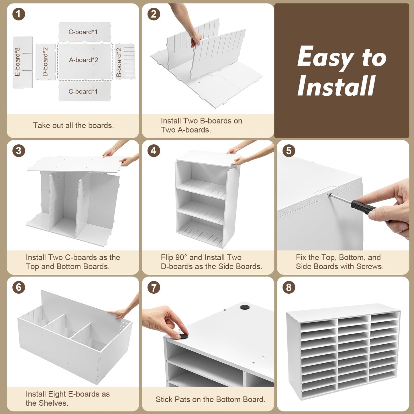 TuBaSaki Literature Organizer 27 Slots Compartments Desktop File Sorter Mail Center Paper Storage Cabinet Home & Office Mailbox School Classroom Keepers