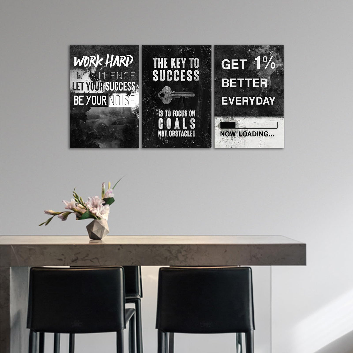 Motivational Wall Decor Success Goal Inspirational Canvas Wall Art for Office Quotes Pictures Motivational Posters Framed Canvas Wall Art Prints Artwork Office Bedroom Gym