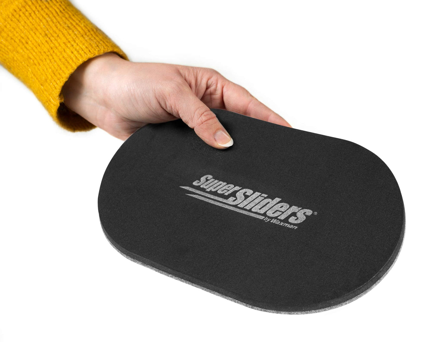 Super Sliders 5-3/4" x 9-1/2" XL Oval Reusable Felt Furniture Sliders for Hard Surfaces, Anti-Slip Protective Furniture Moving Pads for Beds, Sofas, Dressers, Set of 4, Black