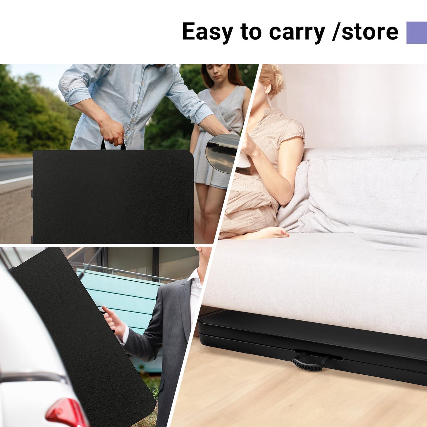 Byliable Folding Table 6ft Portable Heavy Duty Plastic Fold-in-Half 6 Foot Foldable Table Utility Dining Indoor Outdoor for Camping Picnic and Party, Black