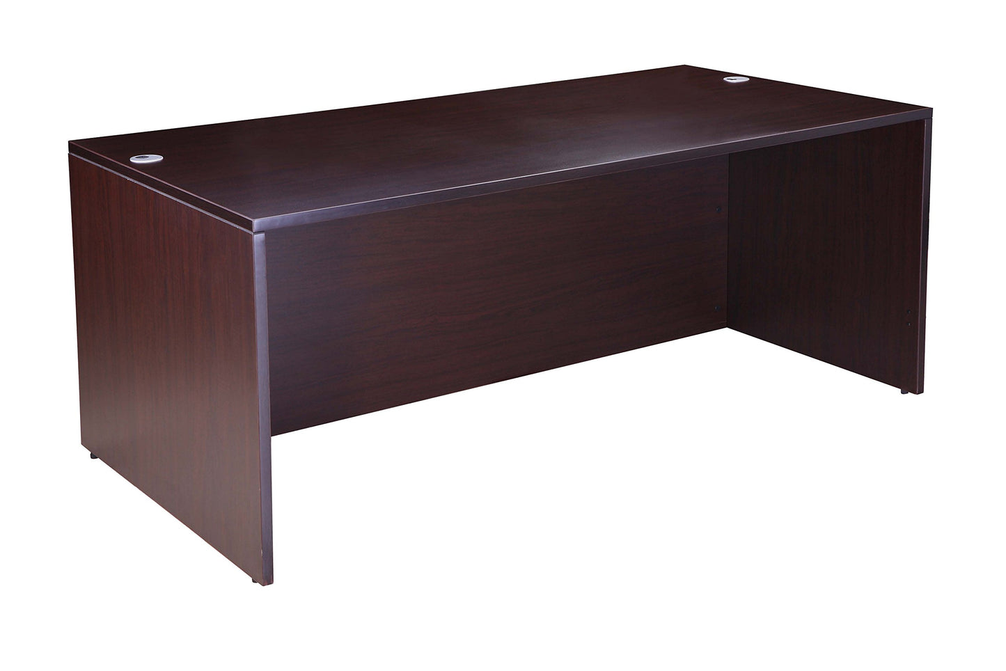 Boss Office Products Holland 71" Executive L-Shape Corner Desk with Dual File Storage Pedestals, Mocha