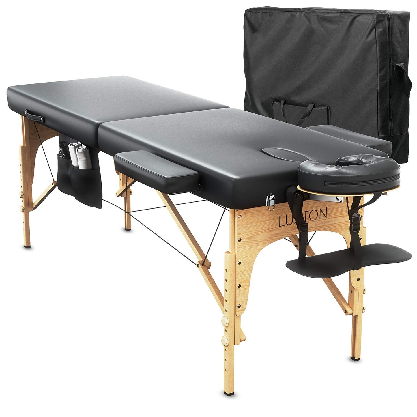 Luxton Home Premium Foam Massage Table Portable Foldable Massage Bed Height Adjustable, 72 Inches Long 27 Inches Wide Home Salon Spa Bed Tattoo Table with Accessories & Carrying Case, Easy Set Up