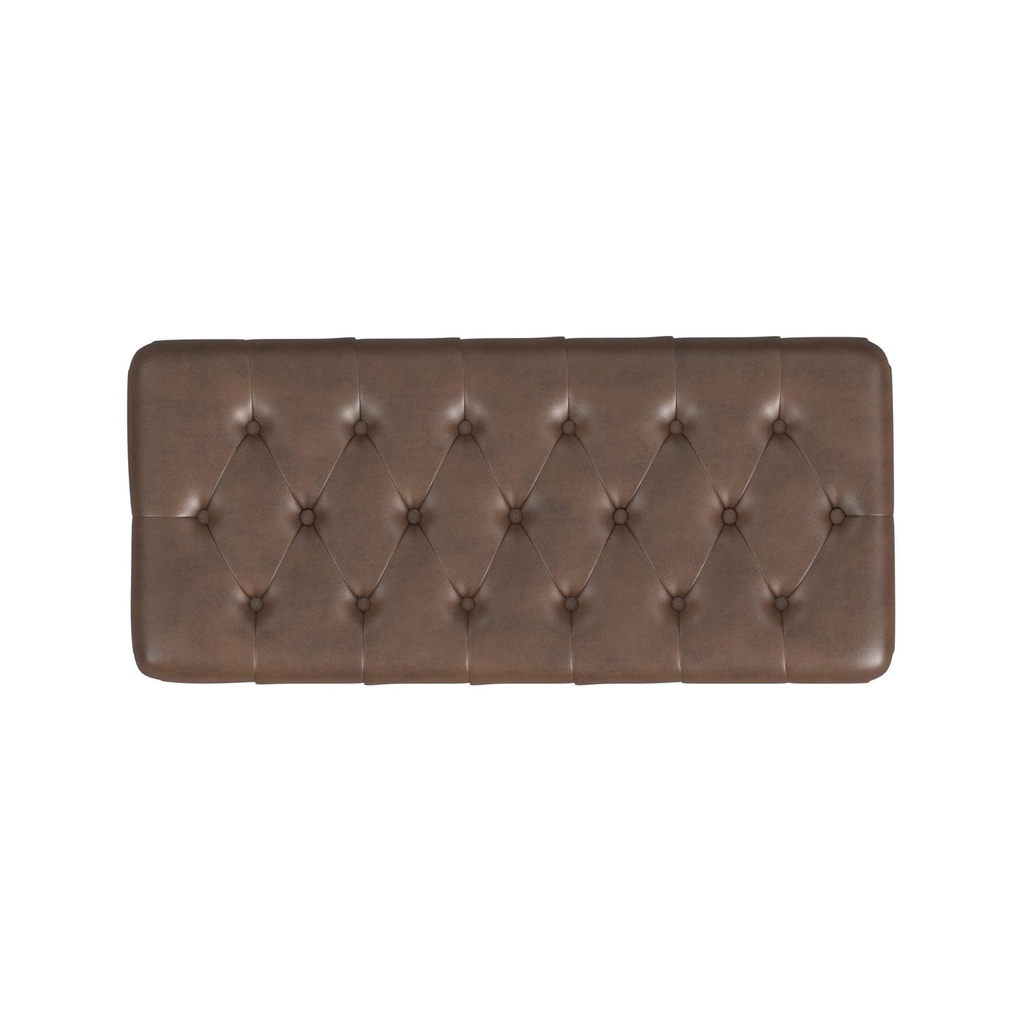 HomePop 40" Ainsley Button Tufted Storage Bench - Brown Faux Leather