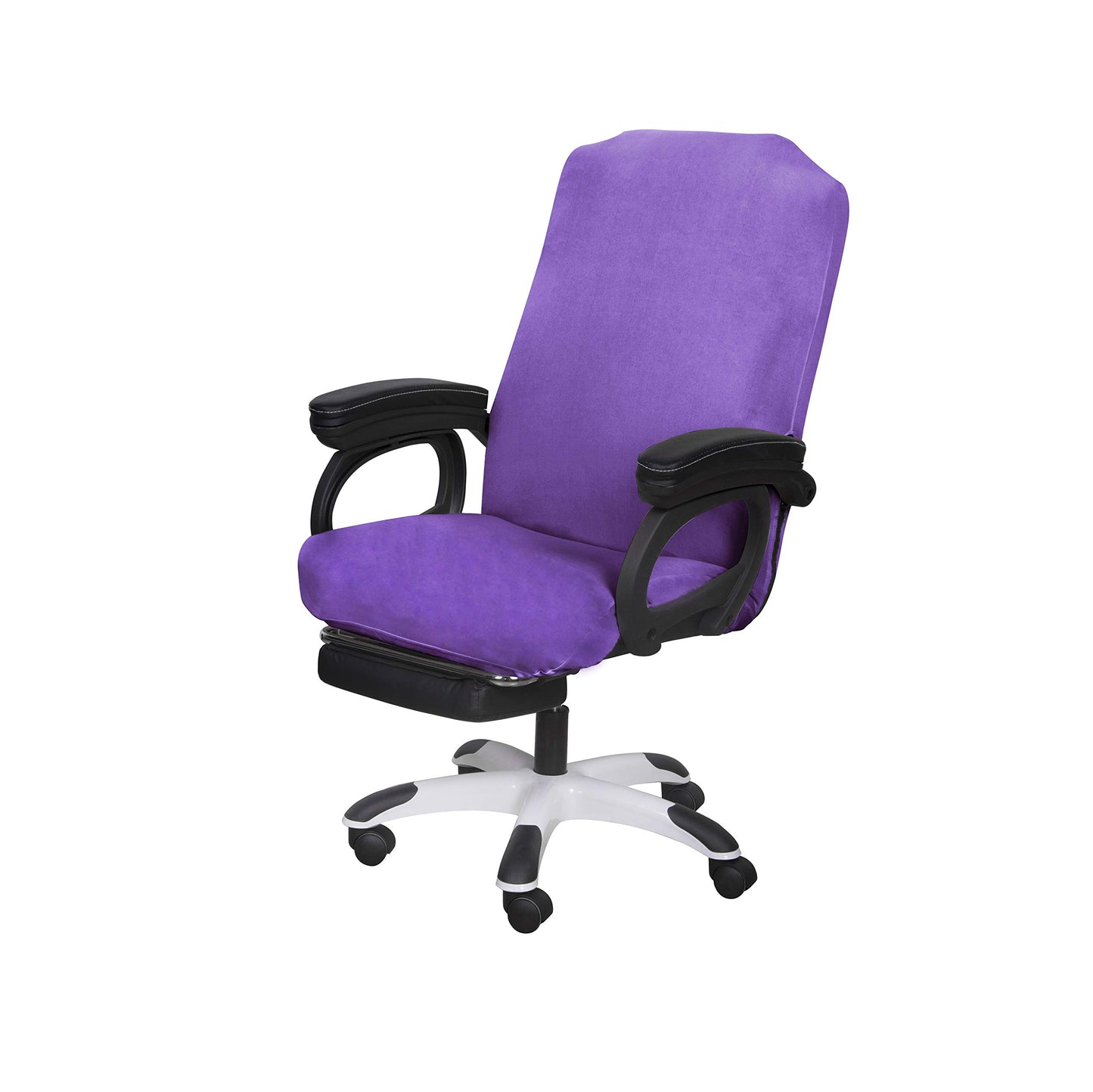 SARAFLORA Office Chair Cover- Large, Light Purple- Removable Computer Chair Covers for with Zipper for Universal Rotating Chair Desk Chairs Cover High Chair Seat Washable Protector for Pet