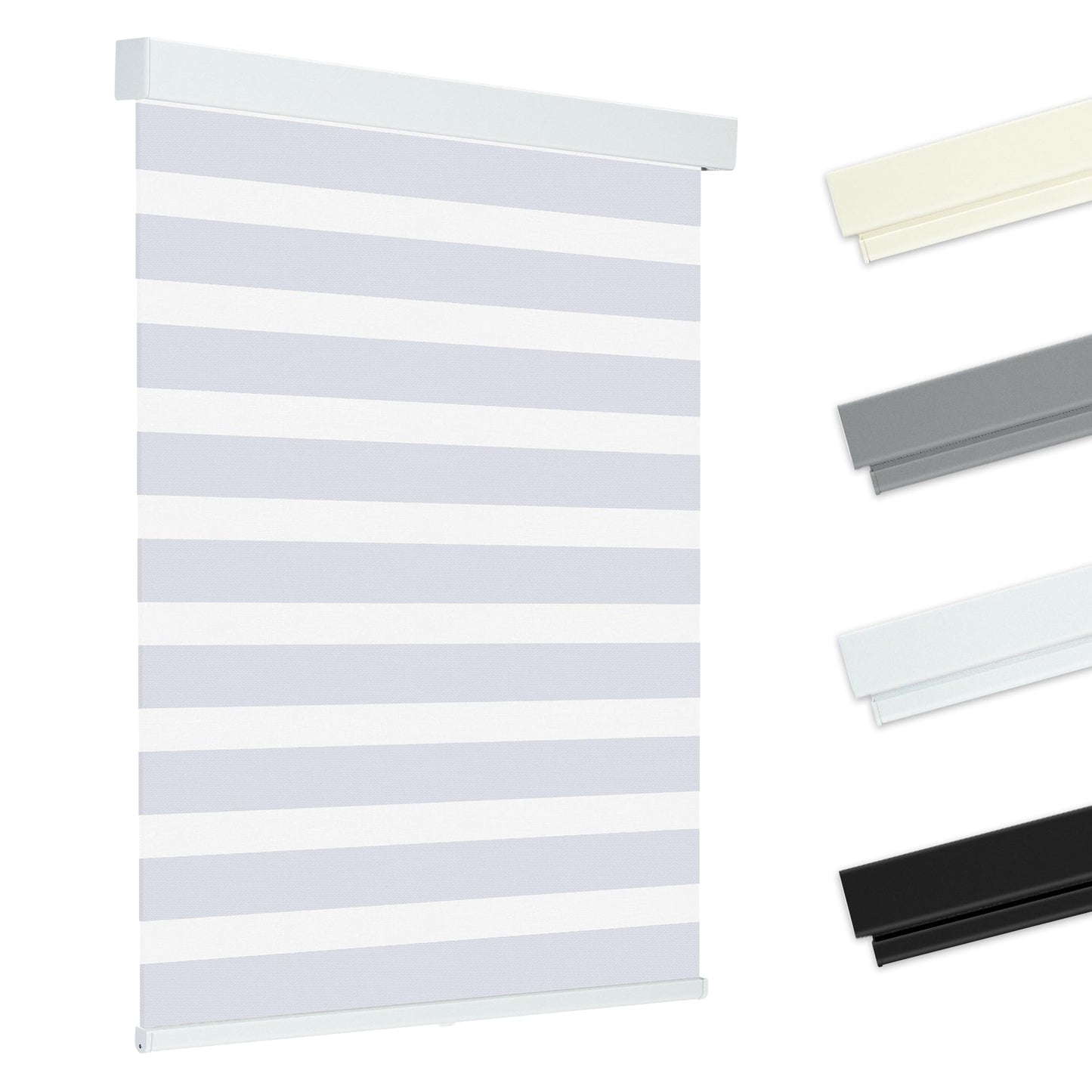 Allesin zen Cordless Zebra Blinds 22" W x 48" H White, Dual Layer Day and Night Shades, Room Darkening Blackout & UV Protection, Child & Pet Safe, Easy Install, Home Office Window Treatment