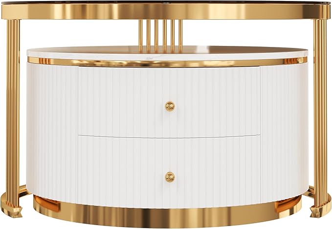 Merax 2-Piece Round Nesting Coffee Table Set