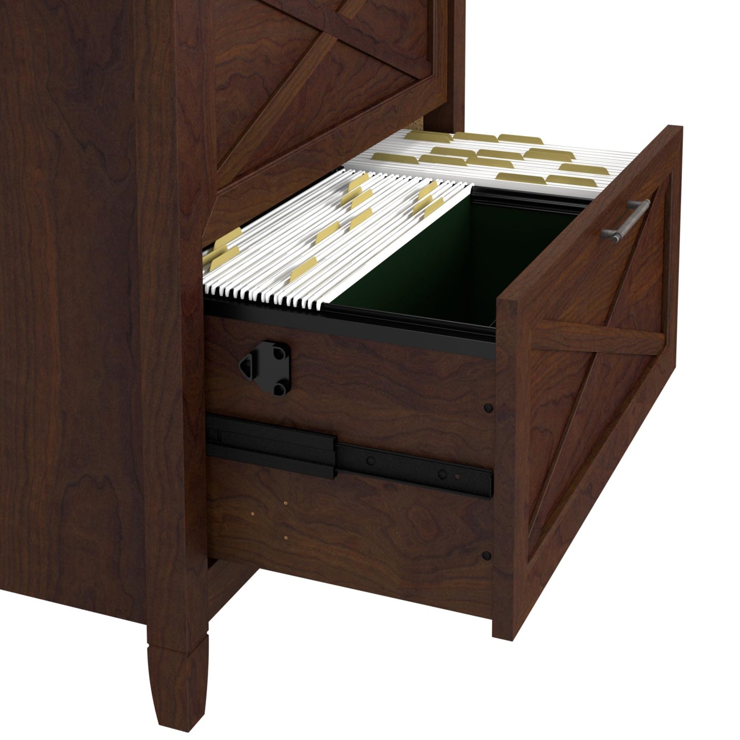 Bush Home Key West 2 Drawer Lateral File Cabinet in Bing Cherry, Document Storage for Home Office, Accent Chest with Drawers