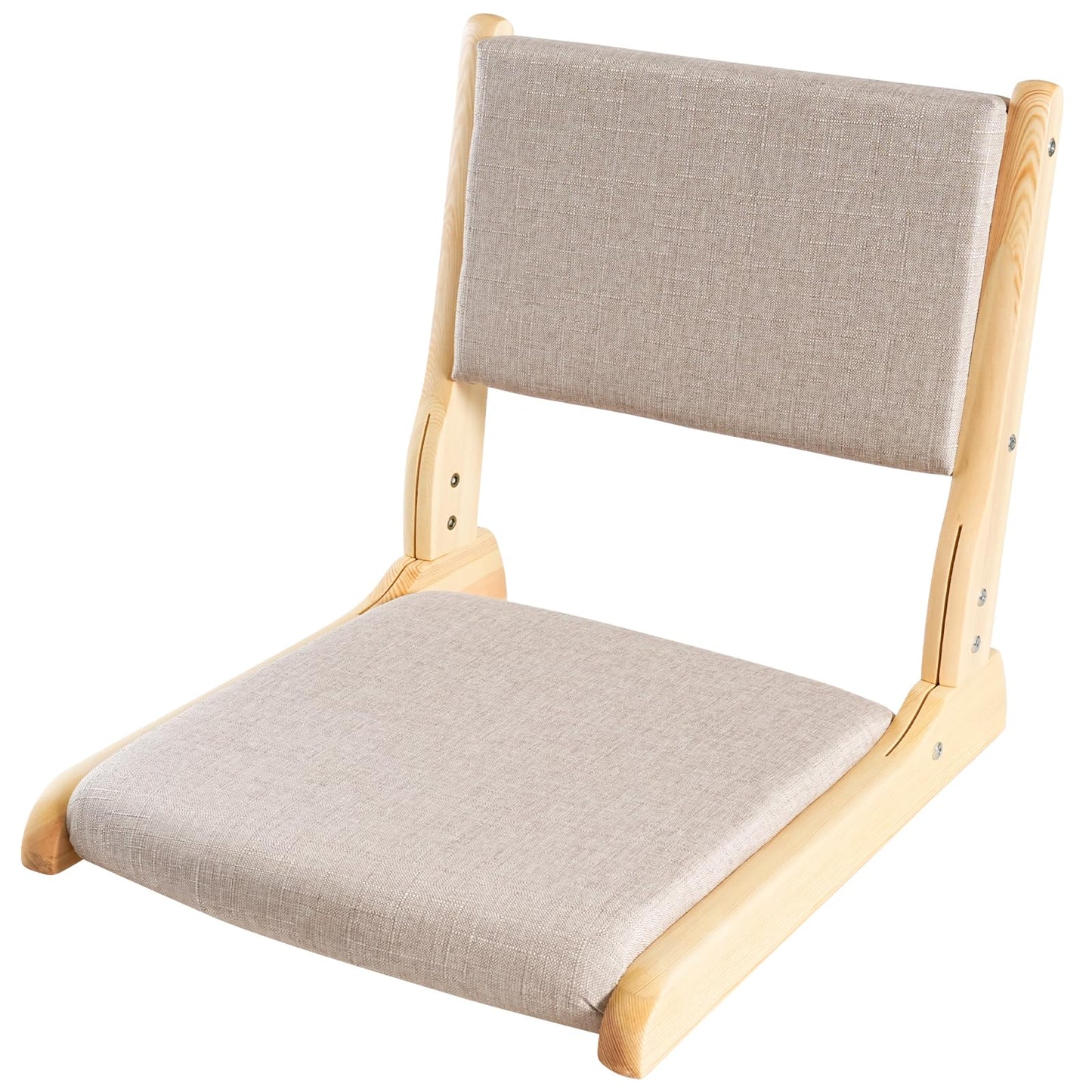 YOUKEEJOJO Japanese Floor Chair with Back Support, Foldable Meditation Chair, Legless Tatami Chair with Cushion, Floor Seat for Living Room, Bedroom, Bay Window (1, Gray)