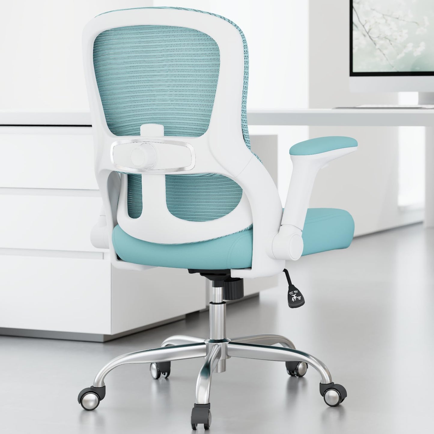 Veratric Office Chair - Ergonomic Desk Chair with Adjustable Lumbar Support, Mesh Computer Chair, Executive Office Chairs for Adults, Wide Seat Office Chair Back Support for Tall Men (Blue)