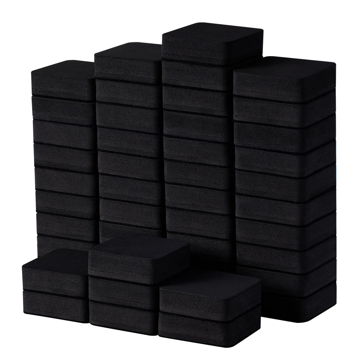 Favourde 48 Pack Magnetic Whiteboard Dry Erase Erasers Chalkboard Cleansers for Classroom, Home and Office (Black)