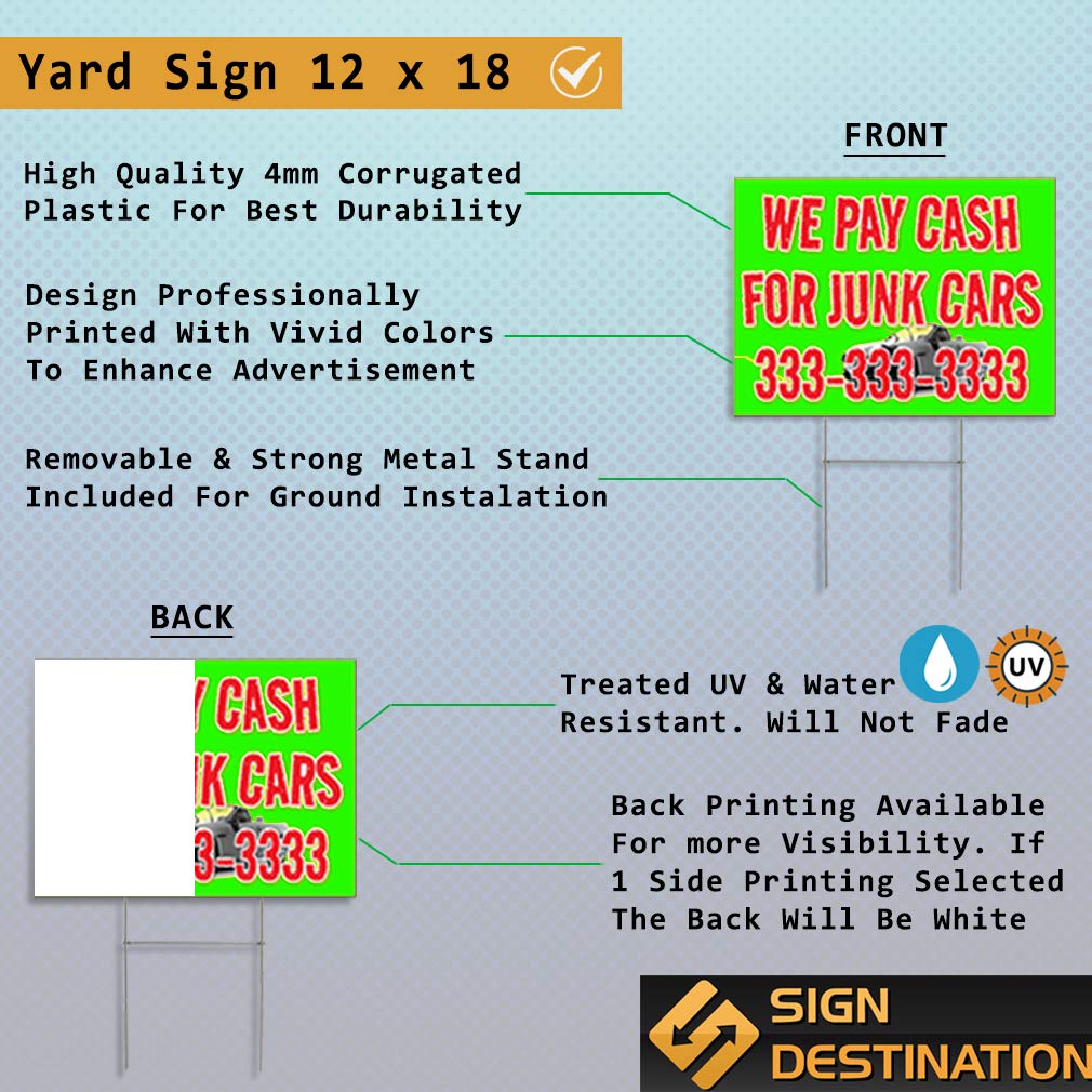Weatherproof Yard Sign Valet Parking Outdoor Advertising Printing A Red Lawn Garden 18x12 Inches 1 Side Print