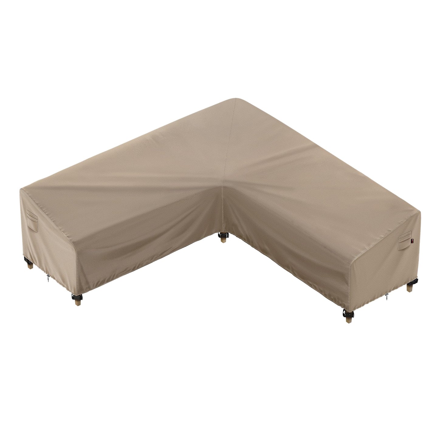 iBirdie Outdoor Sectional Cover fit 80 x 80 inch, 79 x 78, 77 x 76, 75 x 74 L-Shaped Patio Sofa Waterproof Weatherproof 600D Heavy Duty Garden Furniture Cover for Outside L Shape Couch, Brown