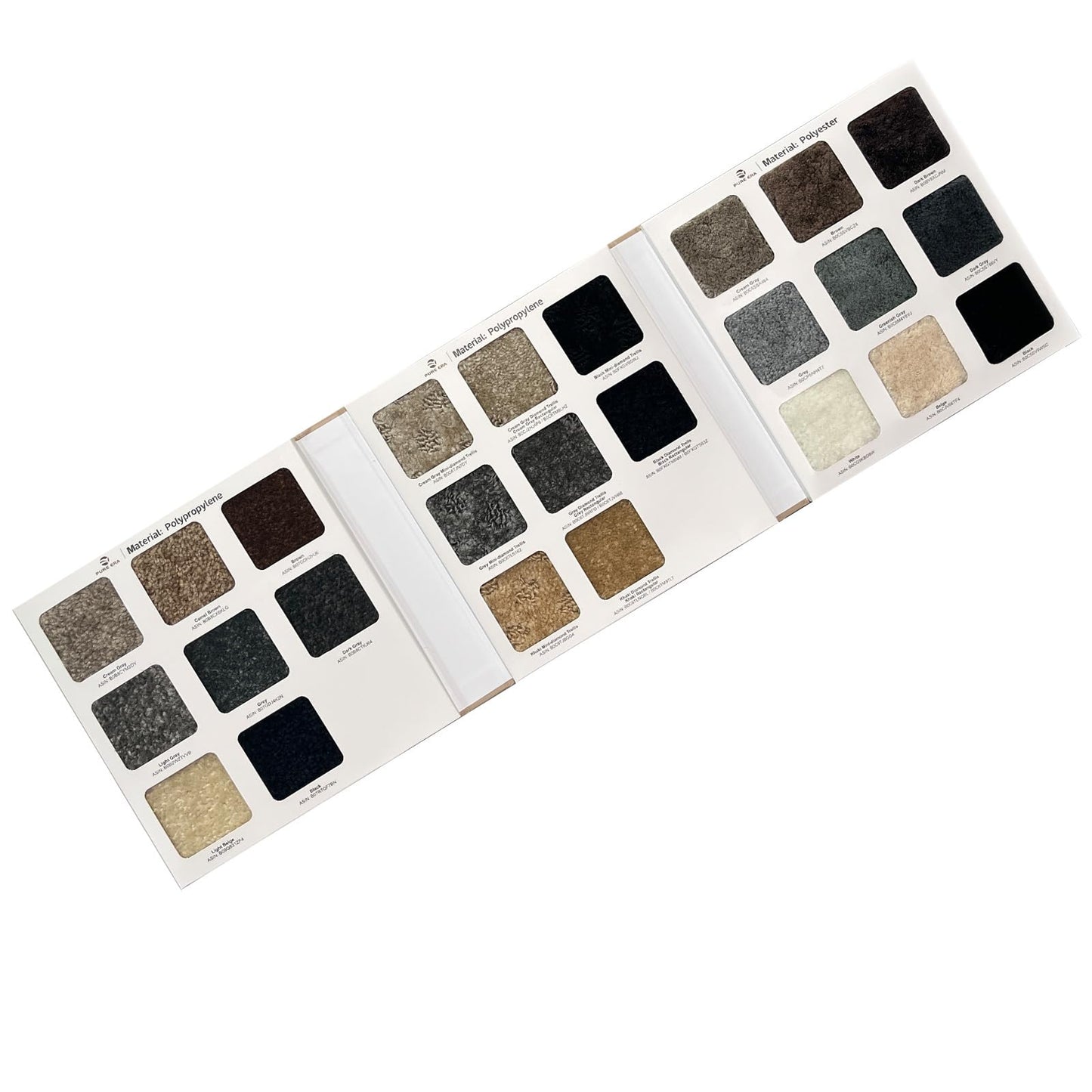 PURE ERA Carpet Stair Treads Ultra Plush Soft Bullnose Indoor Stair Protectors Pet-Friendly Non-Slip Skid Resistant Tape Free Washable Reusable （Carpet Sample Booklet for Color Reference）