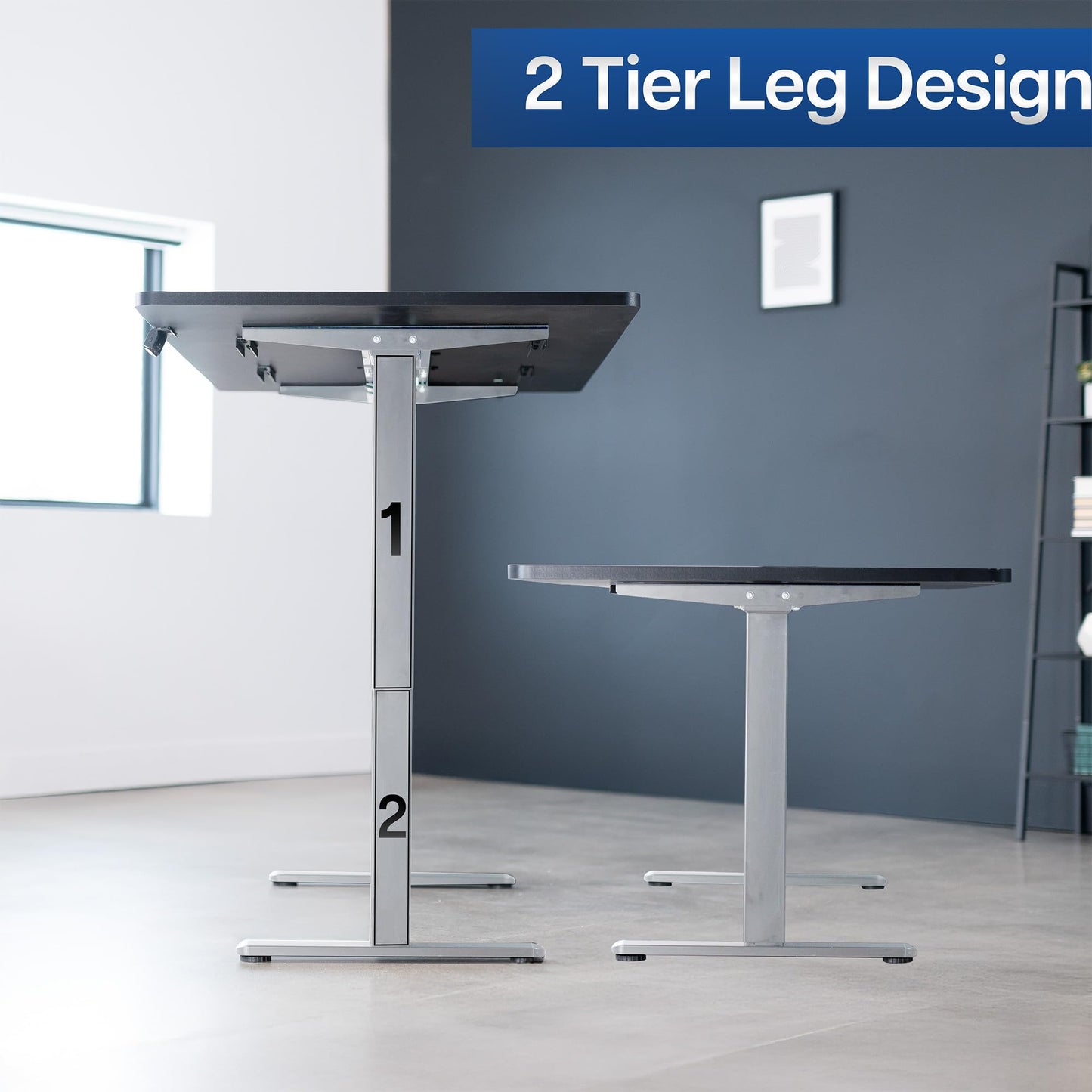VIVO Electric 71 x 36 inch Standing Desk, Dual Motor Memory Controller Height Adjustment, E2B Series, Black Top Gray Frame, DESK-KIT-E2G7B-36