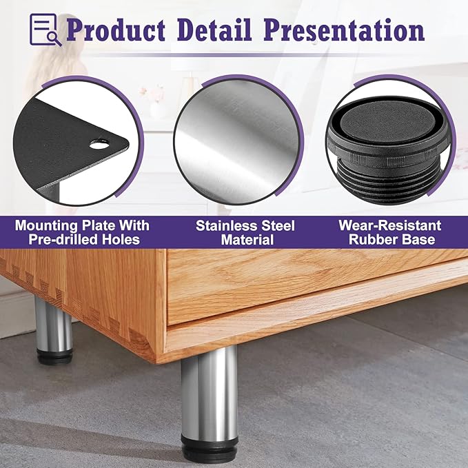 2.5 Inch Metal Furniture Legs