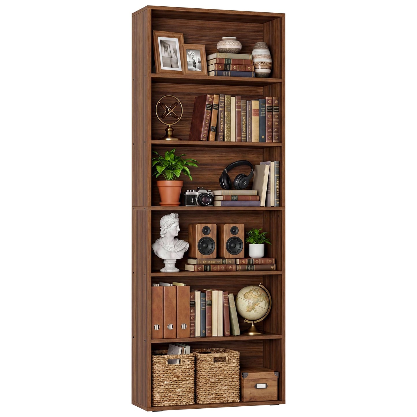 IRONCK Bookshelves and Bookcases Floor Standing 6 Tiers Display Storage Shelves 70 in Tall Bookcase Home Decor Furniture for Home Office, Living Room, Bed Room