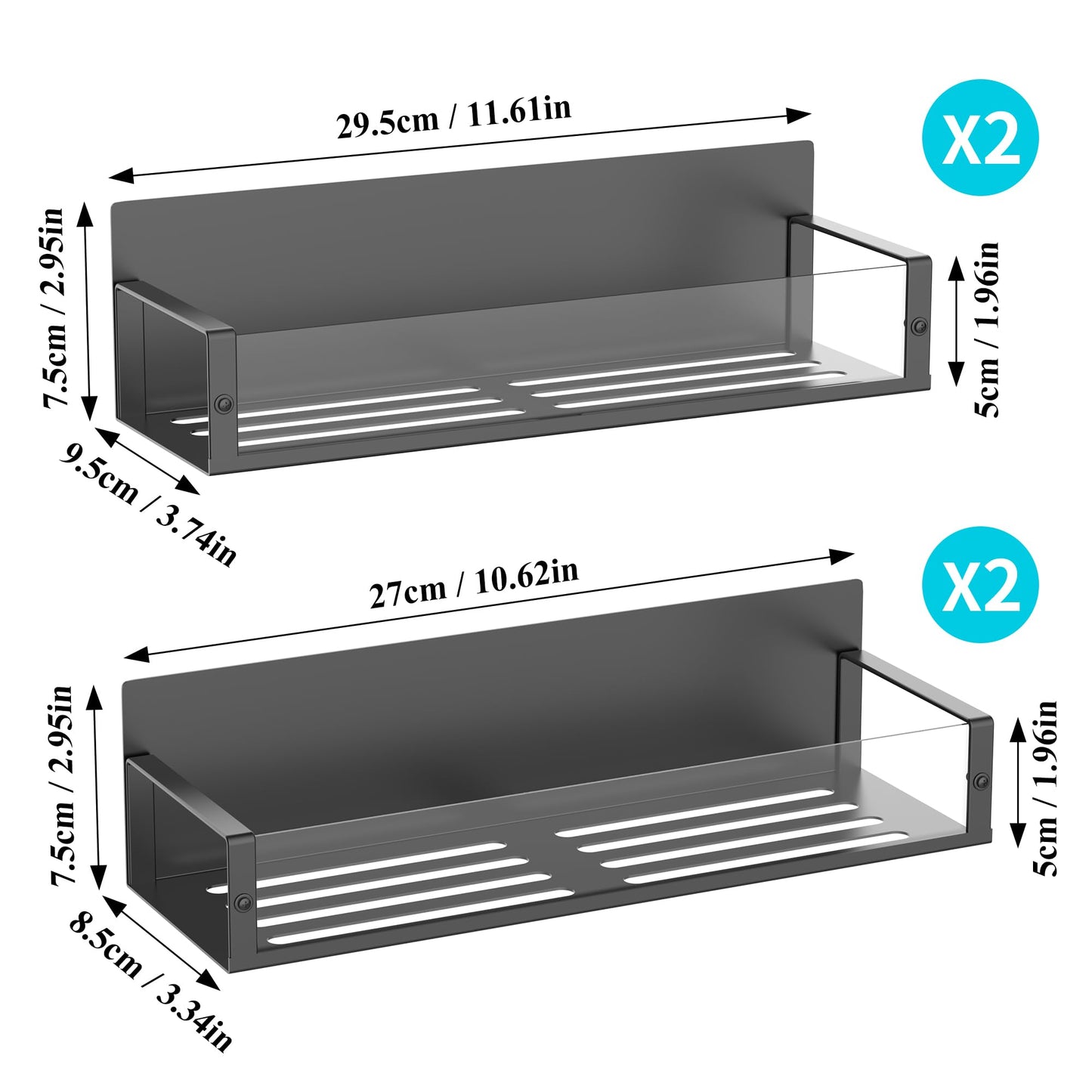 HuggieGems 4 Pack Magnetic Spice Storage Rack Organizer for Refrigerator and Oven, Clear Fridge Organizers and Storage
