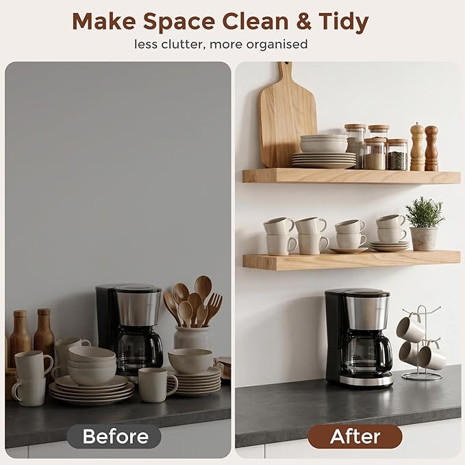 fuqing Natural Wood Floating Shelves | 24 Inch Floating Shelves