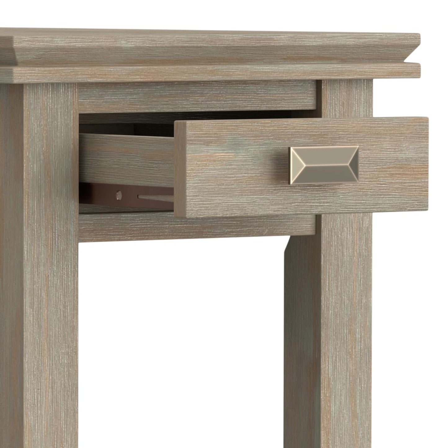 SIMPLIHOME Artisan SOLID WOOD 14 inch Wide Rectangle Transitional Narrow Side Table in Distressed Grey for the Living Room and Bedroom