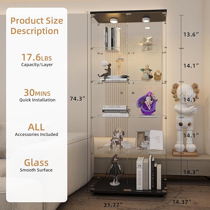 Beauty4U Glass Display Cabinet