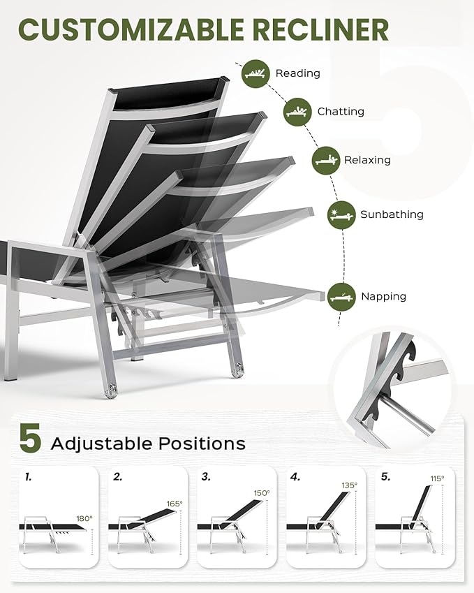 Patio Chaise Lounge Chair Outdoor
