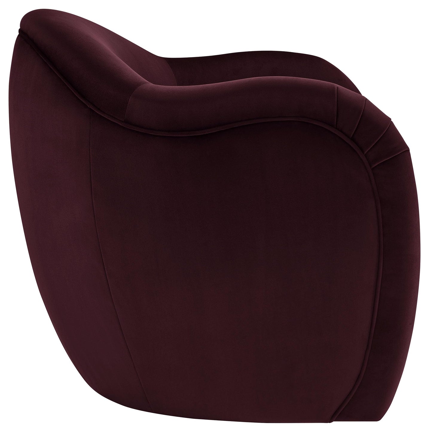 Modway Compose Barrel Chair with Performance Velvet Fabric in Mulberry – Upholstered Accent Armchair with Curved Backrest – Cozy Lounge Chair for Reading – Round Comfy Single Sofa Club Chair