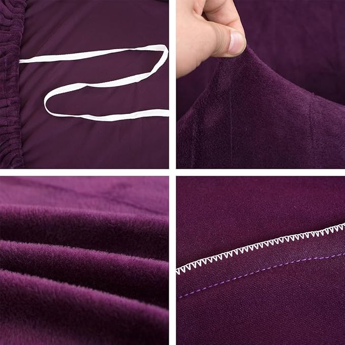 vctops 1-Piece Velvet Plush Stretch Sofa Slipcover