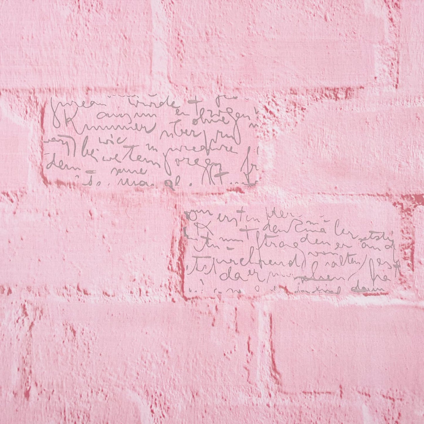 LovingWay 14.7 feet Wallpaper Roll English Quotes Drawer Liner 17.7x177 Inch Classroom Wall PVC Corner Shelving Paper Pink Bricks Christmas Decor