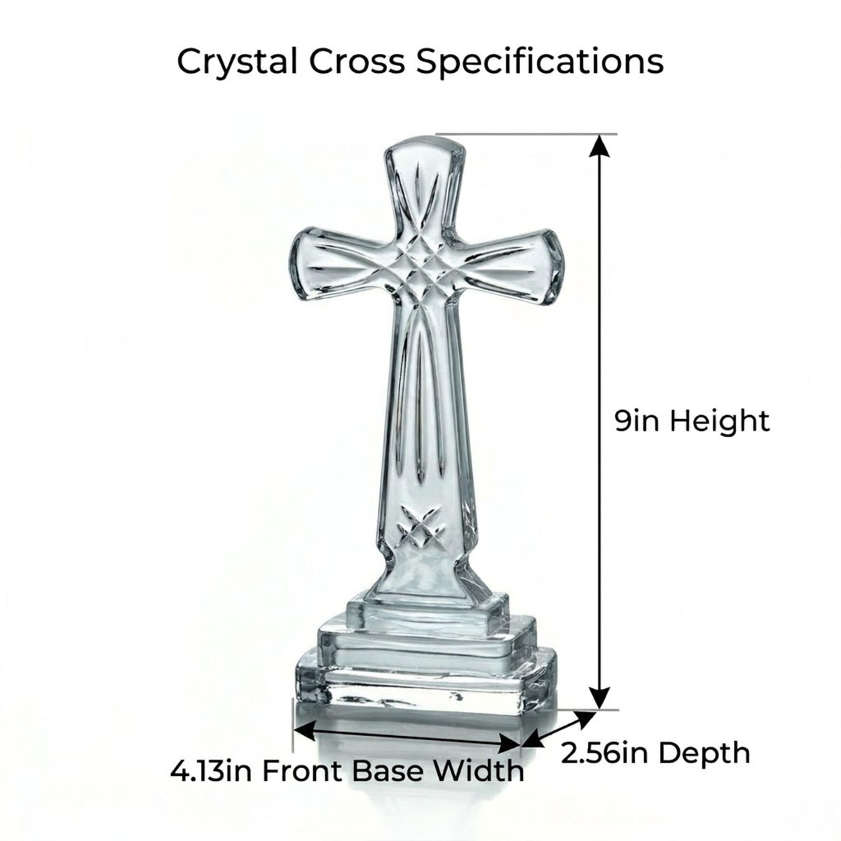 Mikasa Celebrations Rejoice Glass Crystal Cross, 9-Inch, 2.56" x 4.13", Clear