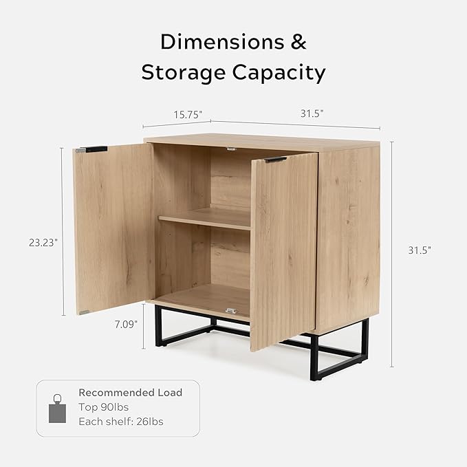 EYYTHUNG Fluted Storage Cabinet Set of 2, Sideboard Buffet Cabinet Modern
